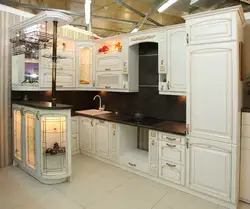 White kitchen design with breakfast bar