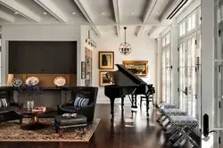 Piano in the living room interior