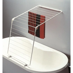 Clothes dryer in the bathroom interior