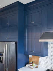 Дизайн Кухни Синий Холодильник