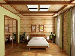 Bedroom design in a frame house walls