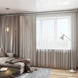 Curtains for a bright living room modern interior
