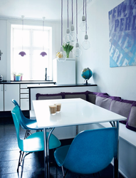 Purple chairs in the kitchen photo