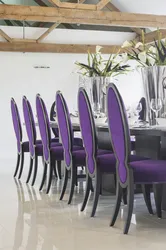 Purple chairs in the kitchen photo