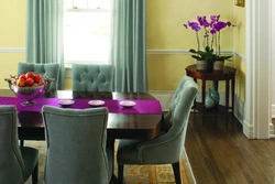 Purple chairs in the kitchen photo