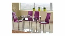 Фиолетовые стулья на кухне фото