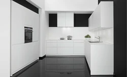 White kitchens in a modern style glossy corner photo
