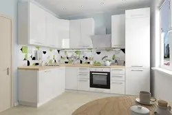 White kitchens in a modern style glossy corner photo