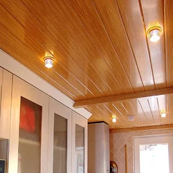 Panel ceiling design in the kitchen