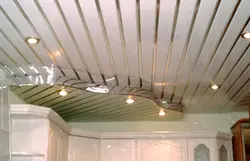 Panel ceiling design in the kitchen