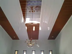 Panel ceiling design in the kitchen