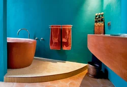Терракотовая ванная комната дизайн