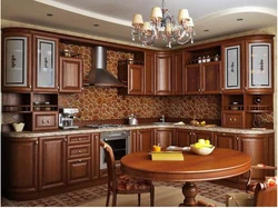 Apartment design with brown kitchen