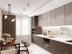 Kitchen interior beige and black