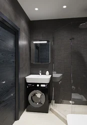 Дизайн черной ванной в хрущевке
