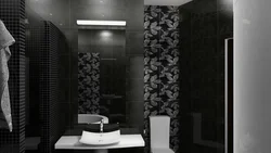 Black bathroom design in Khrushchev