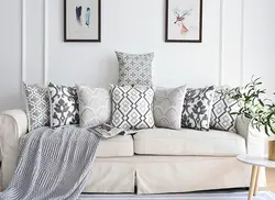 Sofa pillows in the living room interior