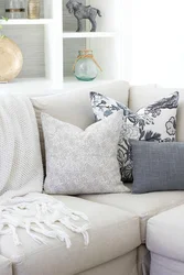 Sofa pillows in the living room interior