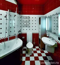 Красный Туалет С Ванной Дизайн