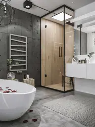 Дизайн ванной в стиле лофт с душевой