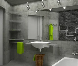Loft üslubunda duşlu vanna otağı dizaynı