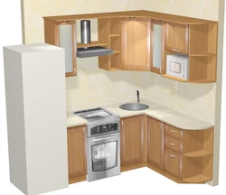 Кухонныя гарнітуры для маленькай кухні кутнія з убудаванай тэхнікай фота