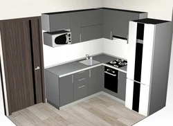 Кухонные гарнитуры для маленькой кухни угловые с встроенной техникой фото