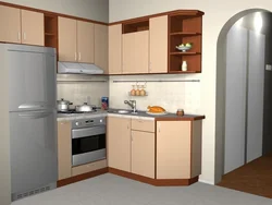 Corner kitchen units for a small kitchen with built-in appliances photo