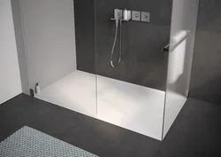 Bathroom interior with drain