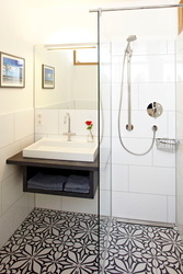 Bathroom interior with drain