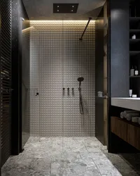 Bathroom Interior With Drain