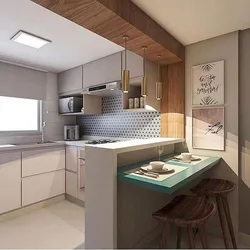 U Shaped Kitchen Living Room Design