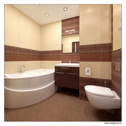 Combination of beige color with others in the bathroom interior