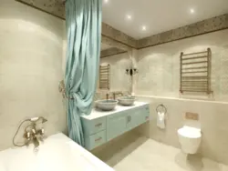 Combination Of Beige Color With Others In The Bathroom Interior