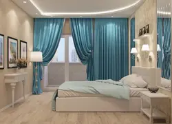 White walls in a bedroom interior with curtains