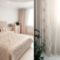 White Walls In A Bedroom Interior With Curtains