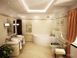 Colors combined with beige in the bathroom interior