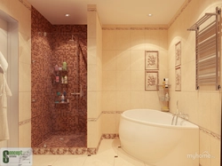 Colors combined with beige in the bathroom interior