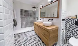 Дызайн ваннага пакоя белая падлога