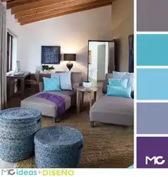 Сочетание голубого цвета в интерьере гостиной фото