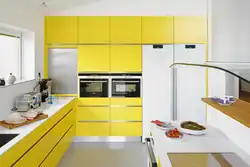 Kitchen Interior In Yellow And White