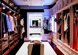 Photo of a dressing room with clothes