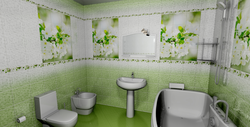 Photo of bathroom panels with flowers
