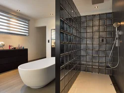 Glass block interior bathtub