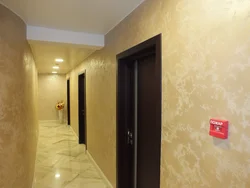 Interior of the corridor in the apartment decorative plaster