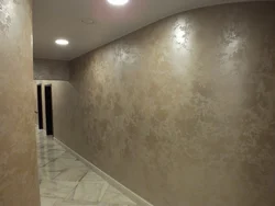 Interior of the corridor in the apartment decorative plaster