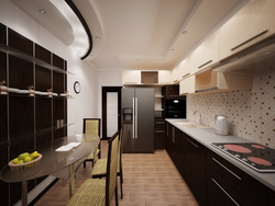 Design of a three-room kitchen in a panel house