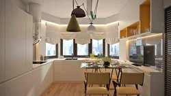 Kitchen With Bay Window In Two-Room Apartment Design Photo