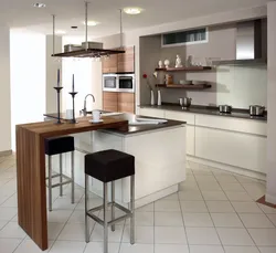 Kitchens white and black with a breakfast bar photo design