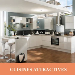 Kitchens white and black with a breakfast bar photo design